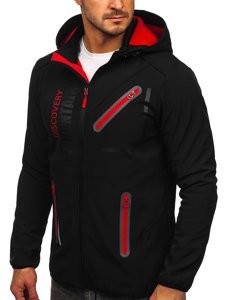 Men's Softshell Jacket Black-Red Bolf HH023