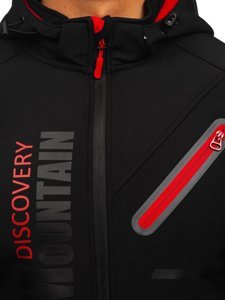 Men's Softshell Jacket Black-Red Bolf HH023