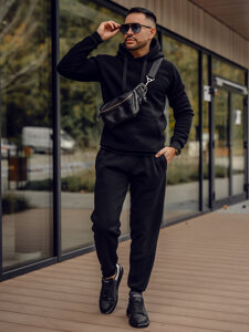 Men’s Sport Outfit with hood Black Bolf D012