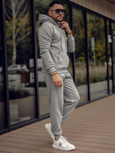 Men’s Sport Outfit with hood Grey Bolf D012