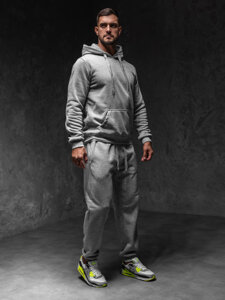 Men’s Sport Outfit with hood Grey Bolf D012A1