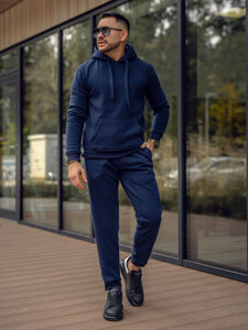 Men’s Sport Outfit with hood Navy Blue Bolf D012