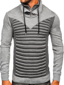 Men's Stand Up Sweater Grey Bolf 1008