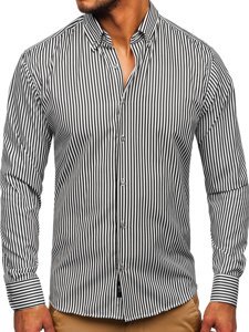 Men's Striped Long Sleeve Shirt Black Bolf 20726