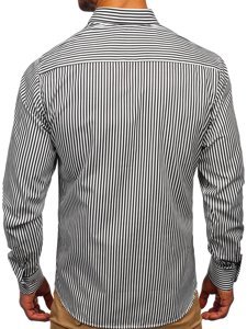 Men's Striped Long Sleeve Shirt Black Bolf 20726