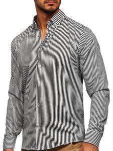 Men's Striped Long Sleeve Shirt Black Bolf 20726