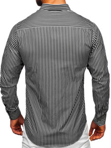 Men's Striped Long Sleeve Shirt Black Bolf 22730