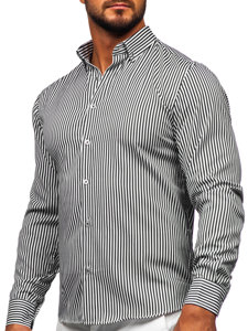 Men's Striped Long Sleeve Shirt Black Bolf 22731