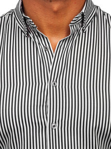 Men's Striped Long Sleeve Shirt Black Bolf 22731