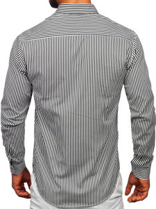 Men's Striped Long Sleeve Shirt Black Bolf 22731