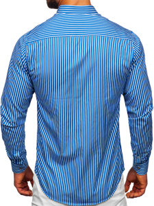 Men's Striped Long Sleeve Shirt Blue Bolf 22730