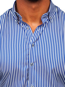 Men's Striped Long Sleeve Shirt Blue Bolf 22731