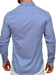 Men's Striped Long Sleeve Shirt Blue Bolf 22731