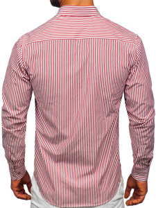 Men's Striped Long Sleeve Shirt Claret Bolf 22731