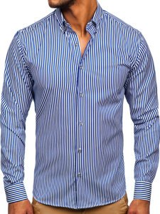 Men's Striped Long Sleeve Shirt Cobalt Bolf 20726