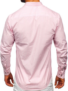 Men's Striped Long Sleeve Shirt Pink Bolf 22731