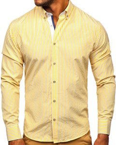 Men's Striped Long Sleeve Shirt Yellow Bolf 20704