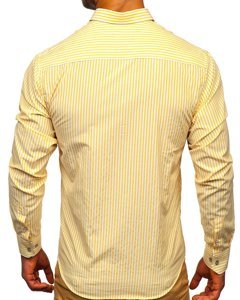 Men's Striped Long Sleeve Shirt Yellow Bolf 20704