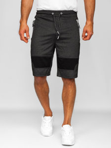 Men's Sweat Shorts Black-White Bolf Q3877