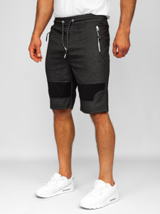 Men's Sweat Shorts Black-White Bolf Q3877