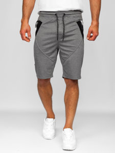 Men's Sweat Shorts Grey-Black Bolf Q3878