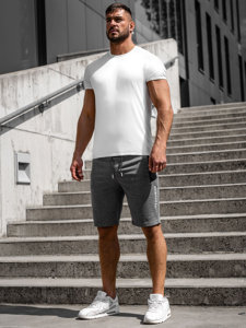 Men's Sweat Shorts Grey-White Bolf Q3874