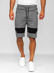 Men's Sweat Shorts Grey-White Bolf Q3877