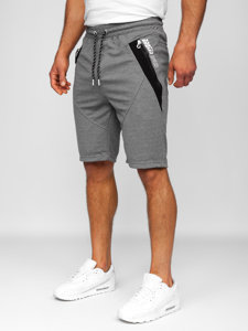 Men's Sweat Shorts Grey-White Bolf Q3878