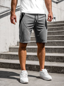 Men's Sweat Shorts Grey-White Bolf Q3878