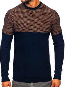 Men's Sweater Camel-Navy Blue Bolf W15-634