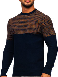 Men's Sweater Camel-Navy Blue Bolf W15-634