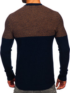 Men's Sweater Camel-Navy Blue Bolf W15-634