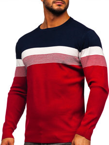 Men's Sweater Navy Blue-Red Bolf H2116