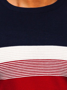 Men's Sweater Navy Blue-Red Bolf H2116