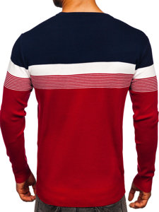 Men's Sweater Navy Blue-Red Bolf H2116