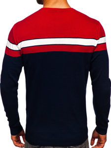 Men's Sweater Red-Navy Blue Bolf H2107