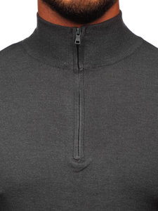 Men's Sweater with stand up collar Anthracite Bolf MM6007