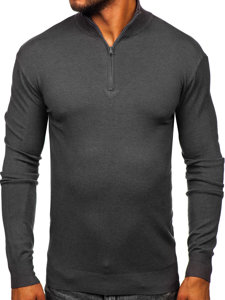 Men's Sweater with stand up collar Anthracite Bolf MM6007