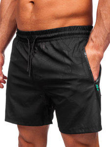 Men's Swimming Trunks Black-Green Bolf 7713