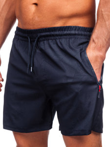 Men's Swimming Trunks Navy Blue-Red Bolf 7713