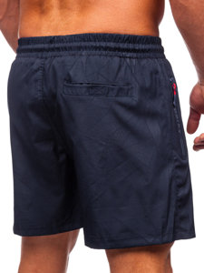 Men's Swimming Trunks Navy Blue-Red Bolf 7713