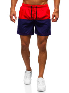 Men's Swimming Trunks Red-Navy Blue Bolf HM062