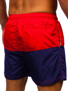 Men's Swimming Trunks Red-Navy Blue Bolf HM062