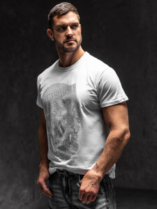 Men's T-shirt with Sequins White Bolf KS2108