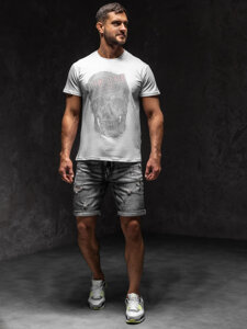 Men's T-shirt with Sequins White Bolf KS2108