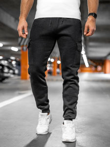 Men's Thick Cargo Joggers Black Bolf JX8715A