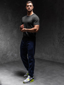 Men’s Thick Jogger Sweatpants Navy Blue Bolf MS002A1