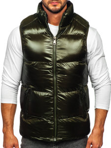 Men's Thick Quilted Gilet Green Bolf 9968