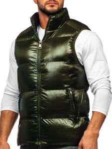 Men's Thick Quilted Gilet Green Bolf 9968