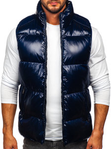 Men's Thick Quilted Gilet Navy Blue Bolf 9968